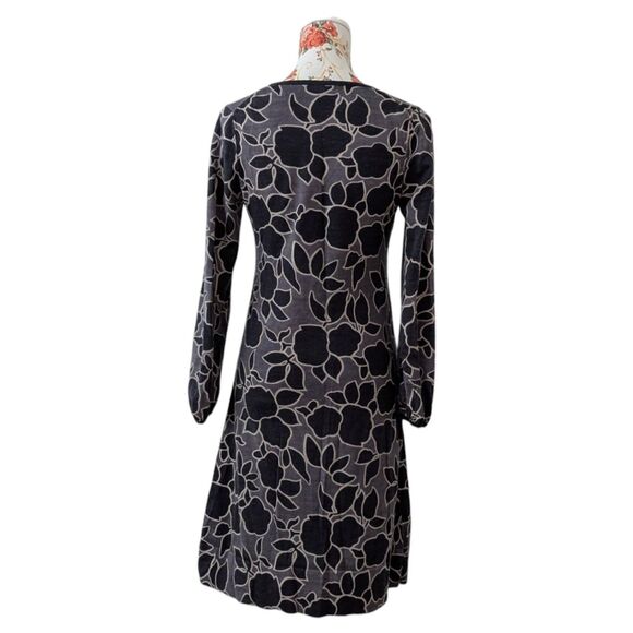 Boden Sz 12R 100% Wool Long Sleeve Lightweight Sweater Dress Geometric Floral - Picture 5 of 10